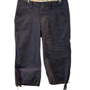 Dockers Favorite Fit Black Cotton Capris Cargo Pants - Size 12